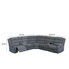Rexy L Shape Sofa 3pc Manual Reclining Sectional Dark Gray Burlap