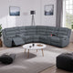 Rexy L Shape Sofa, 3pc Manual Reclining Sectional, Dark Gray Burlap