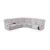 Rexy L Shape Sofa 3pc Manual Reclining Sectional Clean White Burlap