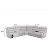 Rexy L Shape Sofa 3pc Manual Reclining Sectional Clean White Burlap