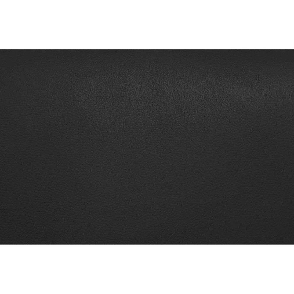 Moa 2pc Loveseat n Sofa Set Modern Chrome Legs Black Full Leather