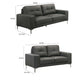 Moa 2pc Loveseat n Sofa Set Chrome Legs Anthracite Gray Full Leather BM332412