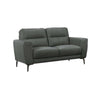 Hena 2pc Sofa and Loveseat Set Black Anthracite Gray Full Leather BM332413