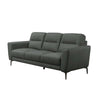 Hena 2pc Sofa and Loveseat Set Black Anthracite Gray Full Leather BM332413
