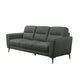 Hena 2pc Sofa and Loveseat Set Black Anthracite Gray Full Leather BM332413