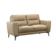 Hena 2pc Sofa and Loveseat Set Modern Style Light Beige Full Leather BM332414