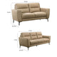 Hena 2pc Sofa and Loveseat Set Modern Style Light Beige Full Leather BM332414
