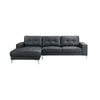 Moa 2pc Sectional Sofa w RAF Chaise Chrome Legs Black Full Leather BM332415