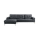 Moa 2pc Sectional Sofa w RAF Chaise Chrome Legs Black Full Leather BM332415