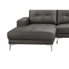 Moa 2pc Sectional Sofa w RAF Chaise Anthracite Gray Full Leather BM332416