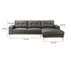 Moa 2pc Sectional Sofa w RAF Chaise Anthracite Gray Full Leather BM332416