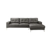 Moa 2pc Sectional Sofa w RAF Chaise, Anthracite Gray Full Leather
