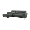 Hena 2pc Sectional Sofa w RAF Chaise Modern Style Gray Full Leather BM332417