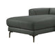 Hena 2pc Sectional Sofa w RAF Chaise Modern Style Gray Full Leather BM332417