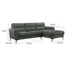 Hena 2pc Sectional Sofa w RAF Chaise Modern Style Gray Full Leather BM332417