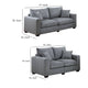Jesica 2pc Loveseat n Sofa Set 2 Accent Pillows Gray Corduroy Fabric BM332419