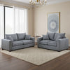 Jesica 2pc Loveseat n Sofa Set, 2 Accent Pillows, Gray Corduroy Fabric
