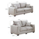 Jesica 2pc Loveseat Sofa Set 2 Accent Pillows Ivory Corduroy Fabric BM332420