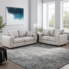 Jesica 2pc Loveseat Sofa Set, 2 Accent Pillows, Ivory Corduroy Fabric