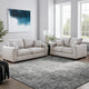 Jesica 2pc Loveseat Sofa Set, 2 Accent Pillows, Ivory Corduroy Fabric