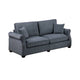 Jesica 2pc Loveseat n Sofa Set 2 Pillows Dark Gray Corduroy Fabric BM332421
