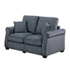 Jesica 2pc Loveseat n Sofa Set 2 Pillows Dark Gray Corduroy Fabric BM332421
