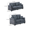 Jesica 2pc Loveseat n Sofa Set 2 Pillows Dark Gray Corduroy Fabric BM332421