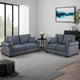 Jesica 2pc Loveseat n Sofa Set, 2 Pillows, Dark Gray Corduroy Fabric