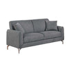 Rena 2pc Sofa and Loveseat Set 2 Pillows Dark Gray Burlap Fabric BM332423