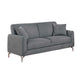 Rena 2pc Sofa and Loveseat Set 2 Pillows Dark Gray Burlap Fabric BM332423