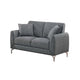 Rena 2pc Sofa and Loveseat Set 2 Pillows Dark Gray Burlap Fabric BM332423