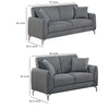 Rena 2pc Sofa and Loveseat Set 2 Pillows Dark Gray Burlap Fabric BM332423