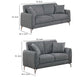 Rena 2pc Sofa and Loveseat Set 2 Pillows Dark Gray Burlap Fabric BM332423