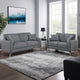 Rena 2pc Sofa and Loveseat Set, 2 Pillows, Dark Gray Burlap Fabric