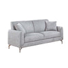 Rena 2pc Sofa and Loveseat Set 2 Pillows Light Gray Burlap Fabric BM332424