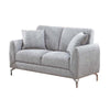 Rena 2pc Sofa and Loveseat Set 2 Pillows Light Gray Burlap Fabric BM332424