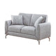 Rena 2pc Sofa and Loveseat Set 2 Pillows Light Gray Burlap Fabric BM332424