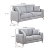 Rena 2pc Sofa and Loveseat Set 2 Pillows Light Gray Burlap Fabric BM332424