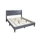 Reno Queen Size Bed Modern X Channel Tufted Gray Velvet Upholstery BM332425