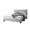 Zemo Queen Size Bed, LED Headboard, Tufted Light Gray Wool Upholstery