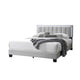 Zemo Queen Size Bed, LED Headboard, Tufted Light Gray Wool Upholstery