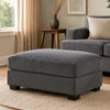 Lomi Cocktail Ottoman, Dark Gray Corduroy, Black Legs, 45 x 28 Inch