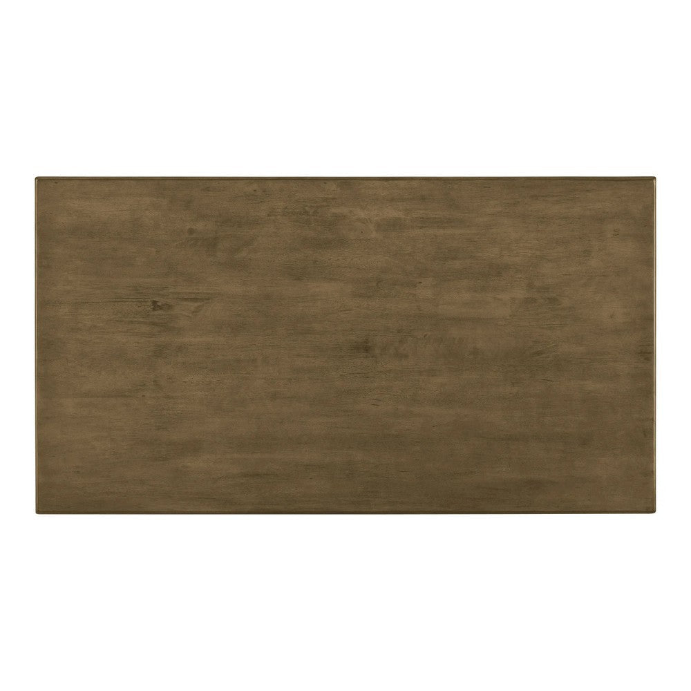 Heln 7pc Dining Table and Chair Set Light Gray Fabric Natural Brown BM332451