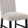 Reo Dining Side Chair Set of 2 Vertical Tufted Gray Boucle Black BM332456