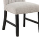Reo Dining Side Chair Set of 2 Vertical Tufted Gray Boucle Black BM332456