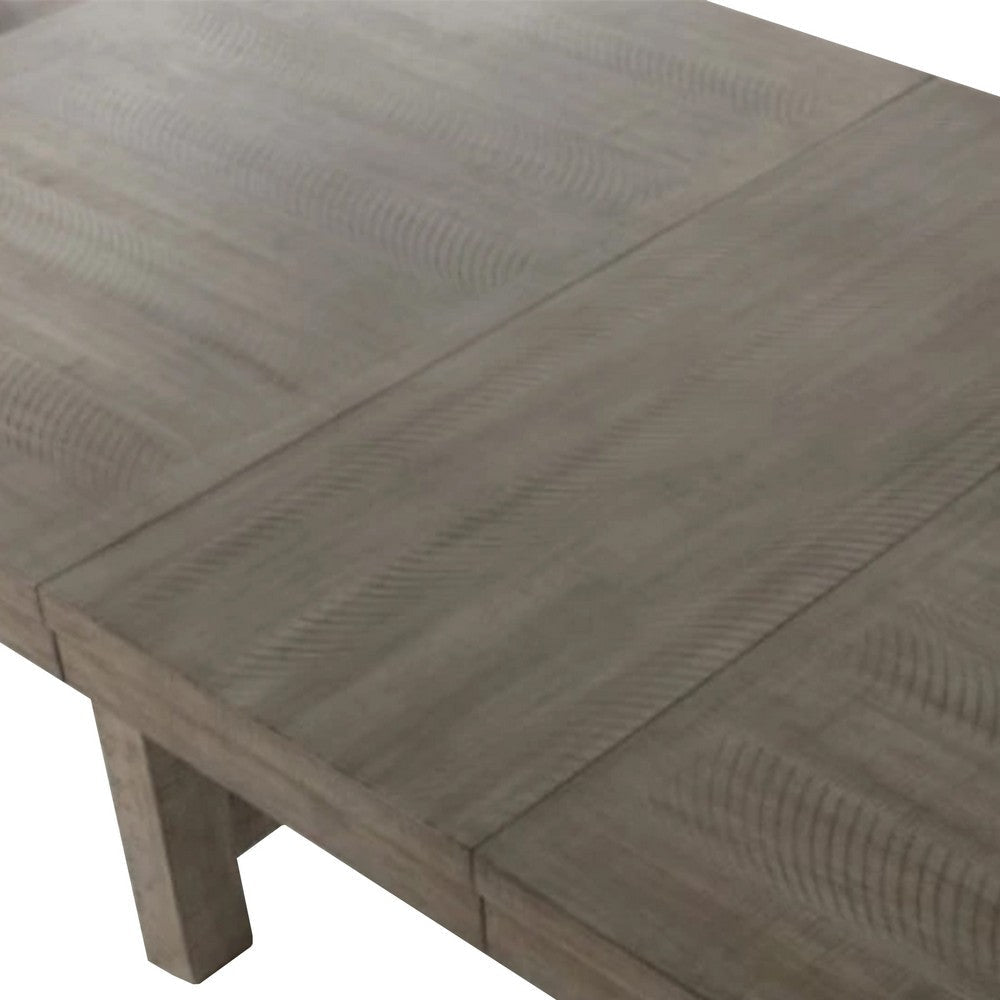 Genu 7pc Dining Table and Chair Set 66-84 Extendable Top Gray Fabric BM332458
