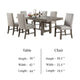 Genu 7pc Dining Table and Chair Set 66-84 Extendable Top Gray Fabric BM332458