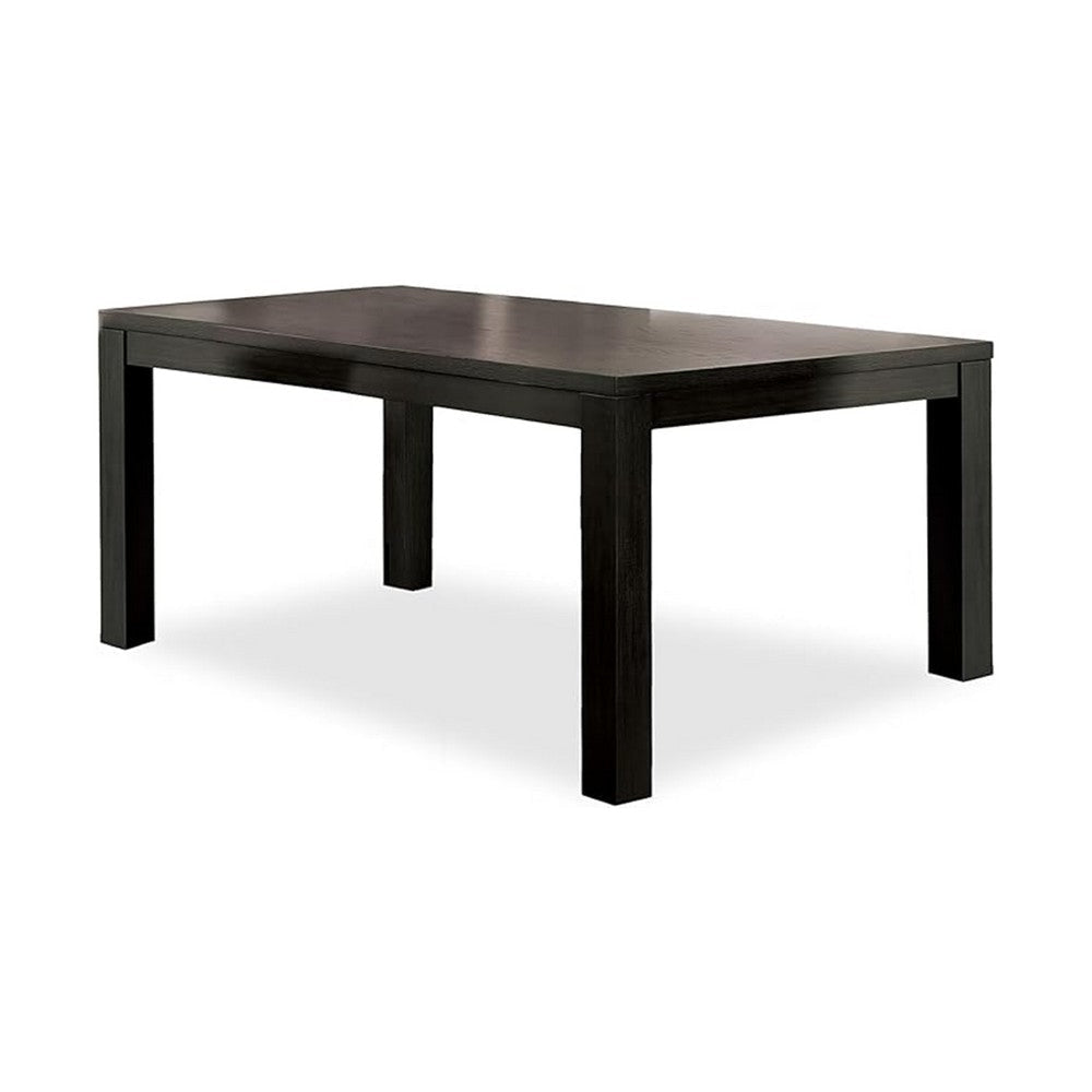 Renu 7pc Dining Table and Chair Set 72 Inch Top Gray Linen Black BM332459