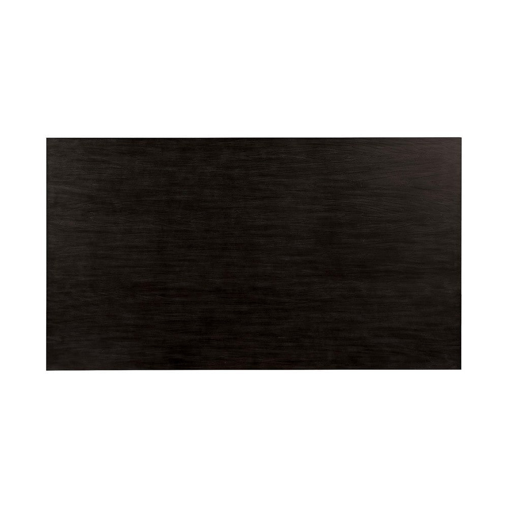 Renu 7pc Dining Table and Chair Set 72 Inch Top Gray Linen Black BM332459