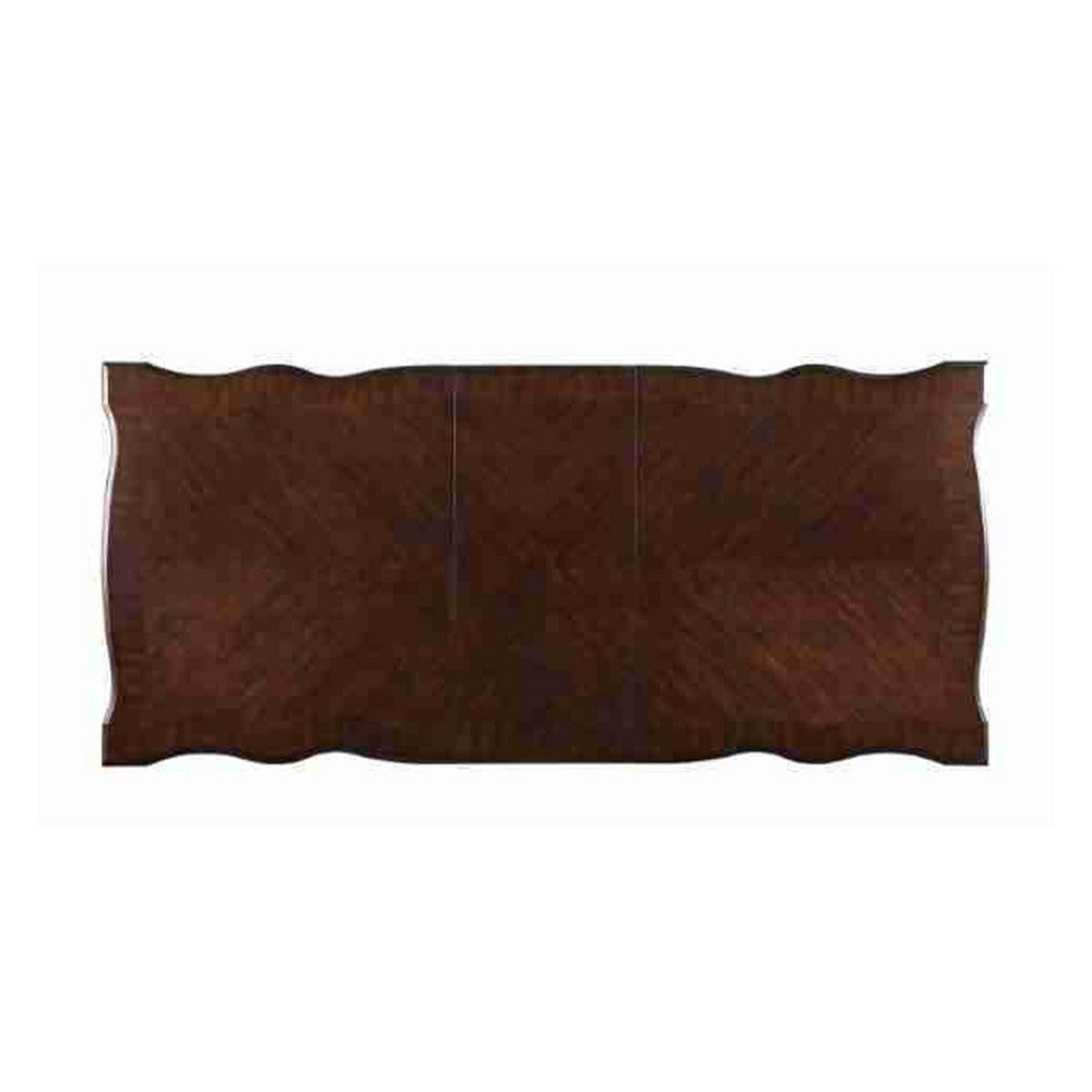 Eva 7pc Dining Table and Chair Set Brown Faux Leather 72-93 Inch BM332460